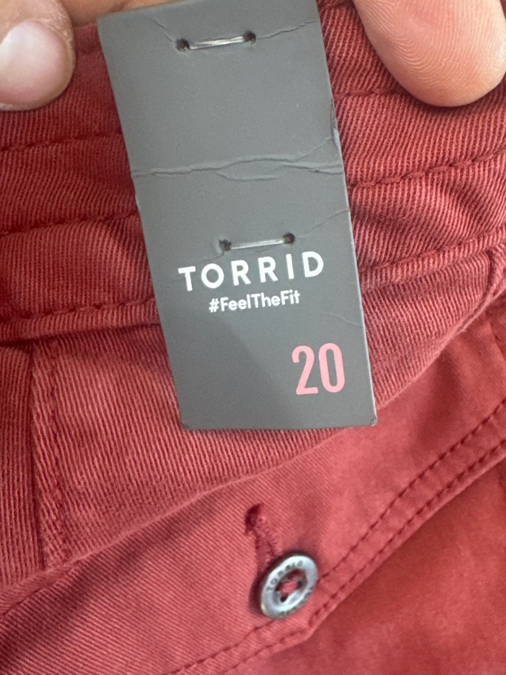 NWT Torrid Fire Brick Military Stretch Twill Mid-Rise Shorts Size 20 - Picture 6 of 7
